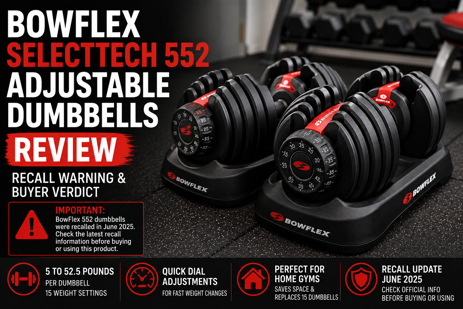 BowFlex SelectTech 552 Adjustable Dumbbells Review: Recall Warning and Buyer Verdict