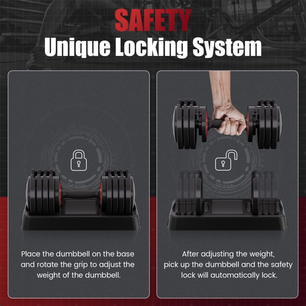 Adjustable Dumbbell 55LB Single Dumbbell 5 in 1 Free Dumbbell Weight Adjust with Anti-Slip Metal Handle, Ideal for Full-Body Home Gym Workouts