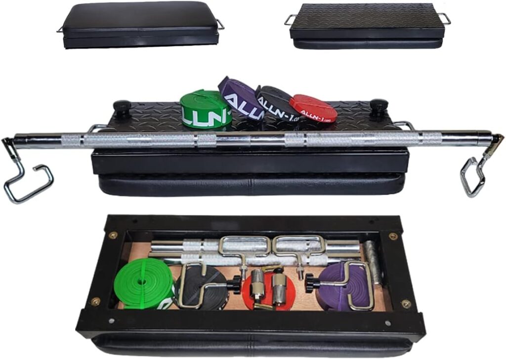 ALLN-1 F2 Portable Gym IsoResistance Platform with 3 Connector Holes - Portable Home Gym Includes Resistance Band Floor Platform  Isometric Chain Platform - 10.5x24x1.75