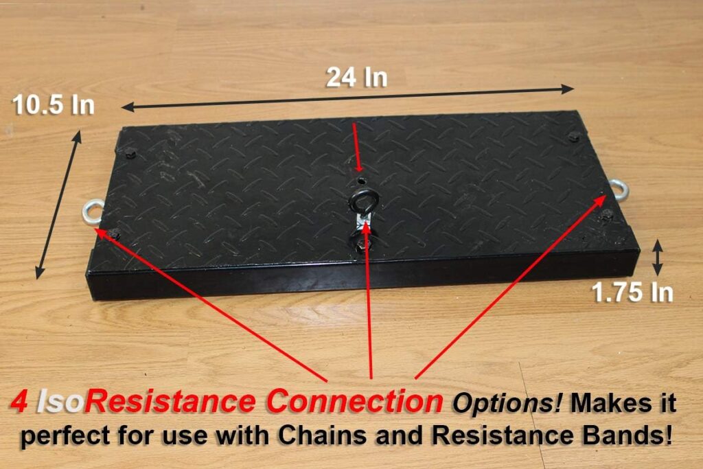 ALLN-1 F2 Portable Gym IsoResistance Platform with 3 Connector Holes - Portable Home Gym Includes Resistance Band Floor Platform  Isometric Chain Platform - 10.5x24x1.75