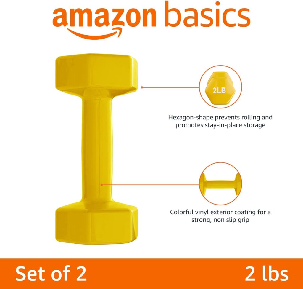 Amazon Basics Vinyl Hexagon Workout Dumbbell Hand Weight
