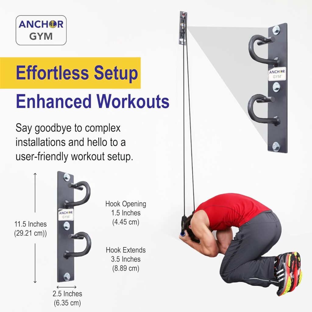 Anchor Gym Workout Wall Mount Anchor - Training Anchor Mounted Hook Exercise Station for Body Weight Straps, Resistance Bands, Strength Training, Yoga, Home Gym