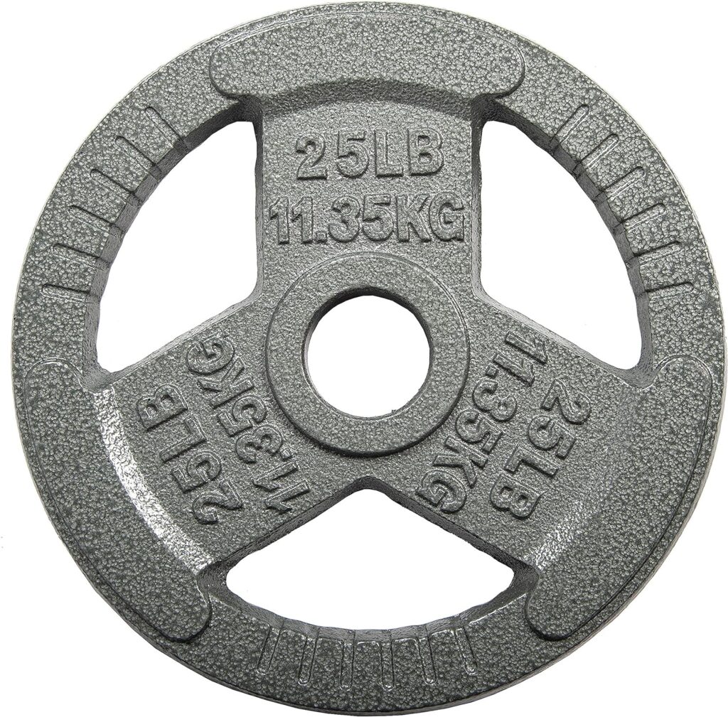 BalanceFrom Cast Iron Plate Weight Plate for Strength Training and Weightlifting, Olympic or Standard