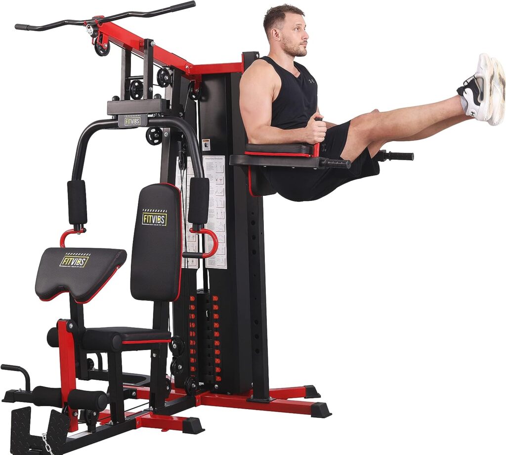 BalanceFrom Multifunctional Home Gym System Workout Station with Leg Extension and Preacher Curl, 122.5LB Weight Stack, Multiple Models
