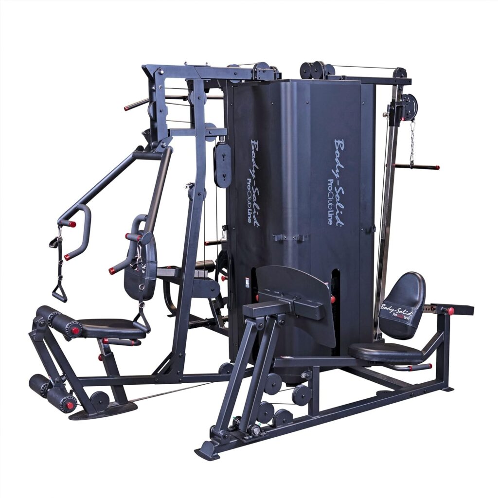 Body-Solid Pro Clubline (S1000) Multi-Station Four Weight Stack Commercial Gym Machine, Upper  Lower Body Strength Training Functional Exercise Workout Stations for Weights lifting and Bodybuilding