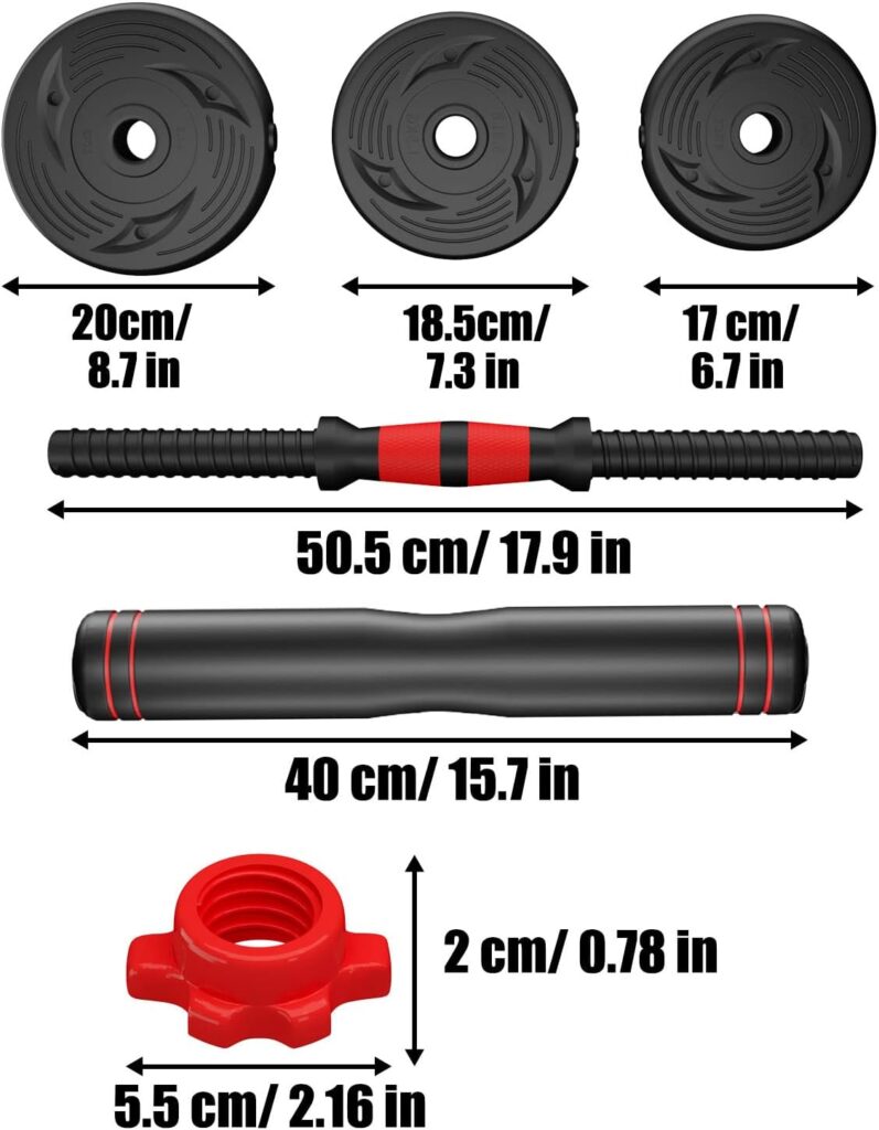 CANMALCHI Adjustable Dumbbells Weights Set 20lbs/33lbs/44lbs for Indoor Workout Dumbbell Weight Barbell Perfect for Bodybuilding Fitness Lifting Training Home Gym Equipment