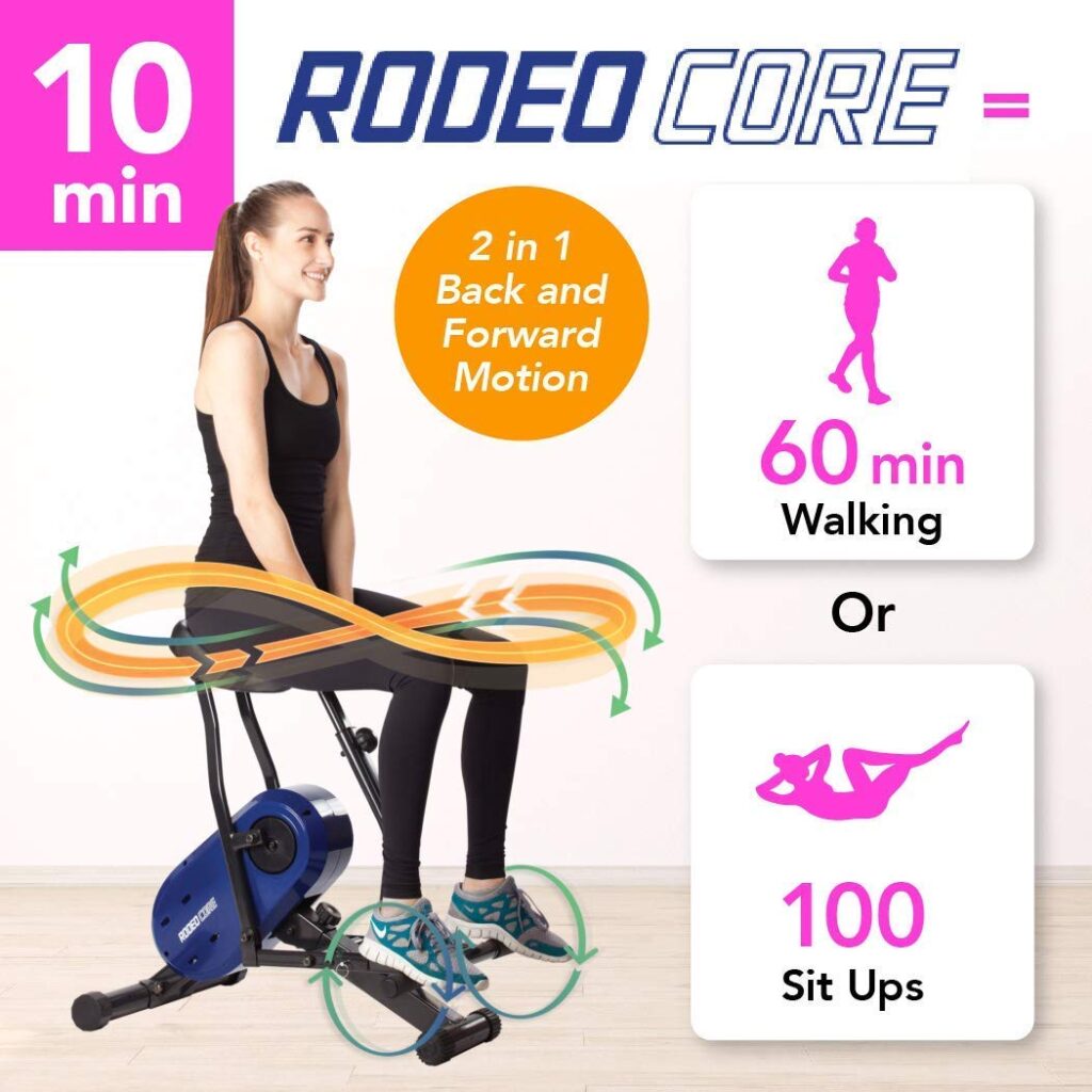 Daiwa Rodeo Core Compact Exercise Equipment For Home Workouts - Full Body  Fitness Machine Targets Abs, Legs,  Butt (Blue)