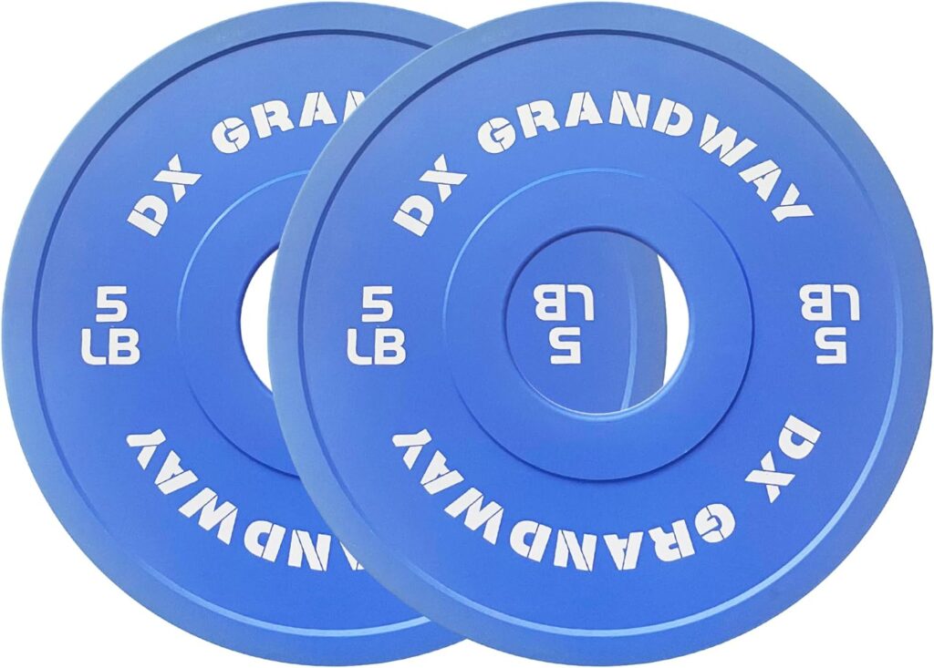 DX Grandway Fitness Change Weight Plates 1.25LB 2.5LB 5LB Pairs Support Plates Olympic Plates for Weight Lifting Bumper Weight Plates Steel Rubber Strength Training Weight Plates