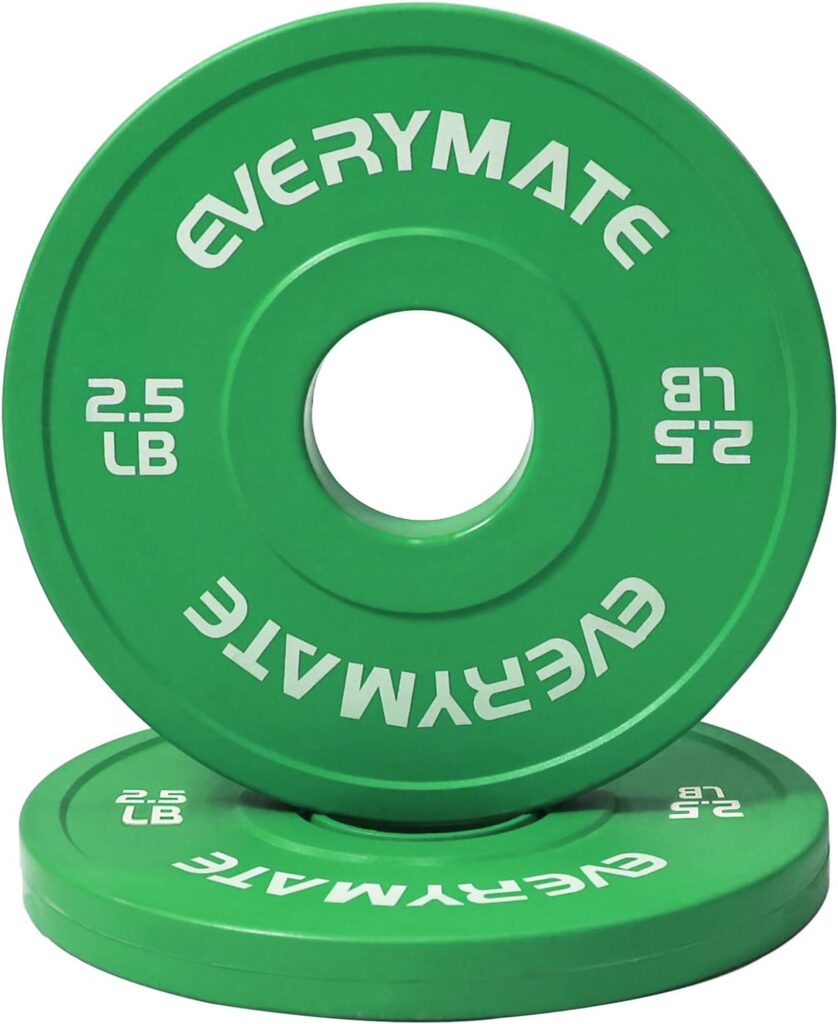 EVERYMATE Change Weight Plates 1.25LB 2.5LB 5LB Set Fractional Plate Olympic Bumper Plates for Cross Training Bumper Weight Plates Steel Insert Strength Training Weight Plates