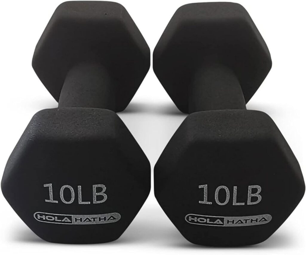 HolaHatha Neoprene Dumbbell Free Hand Weight Set with Storage Rack, Ideal for Home Gym Exercises to Gain Tone and Definition