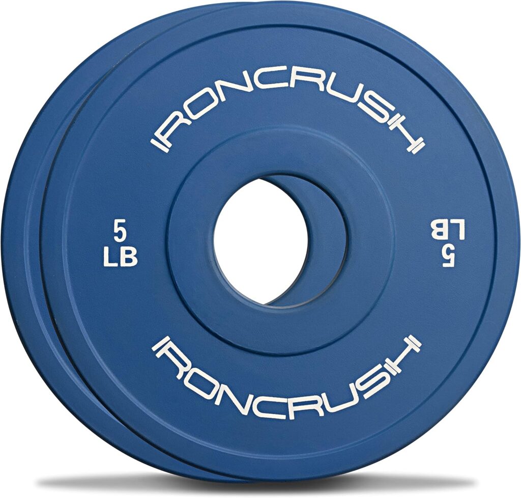 Iron Crush Fractional Change Plates for Olympic Weights, Strength Training, and CrossFit Bumper Plates - From 1.25lb to 10lb Weights, Rubber Coated for Olympic Barbells