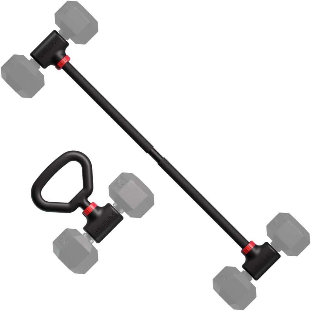 Jayflex Hyperbell Dumbbell Converter - Convert Dumbbells to Barbell Set and Kettlebell for Home Fitness - Adjustable  Up to 200 lb Capacity Weight Barbell for Weight Lifting