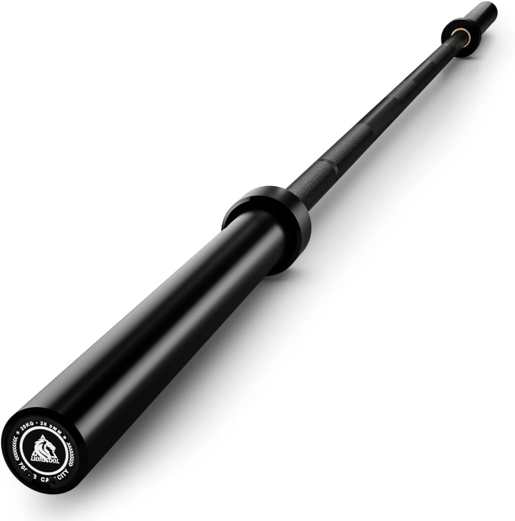 LIONSCOOL 7ft Olympic Bar for Weightlifting and Power Lifting, 2 Inch Barbell Bar for Squats, Deadlifts, Presses, Rows and Curls, 500LBS/700LBS/1000LBS/1500LBS Weight Capacity Available