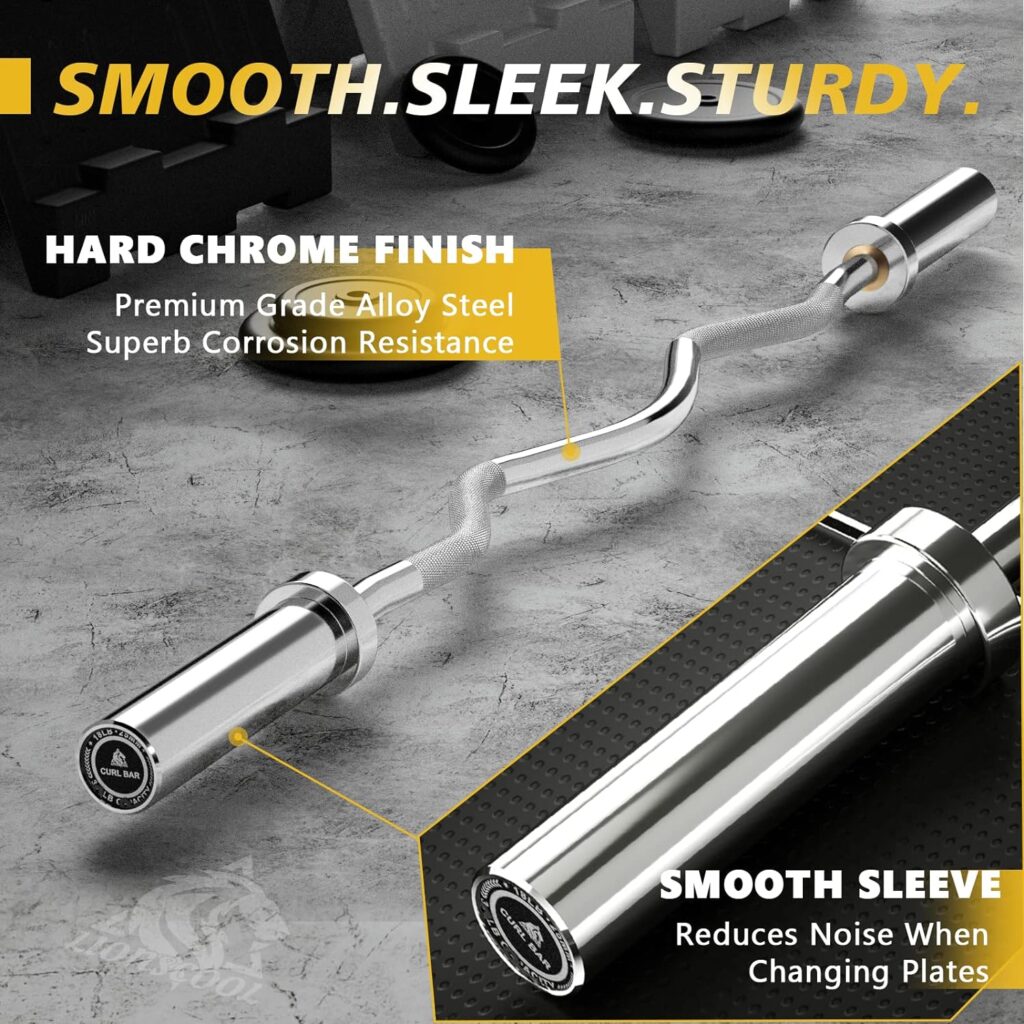 LIONSCOOL Premium 4ft/5ft/6ft Barbell for Strength Training and Olympic Weightlifting, 2 Inch Bar for Squats, Curls, Deadlifts, Presses, Hip Thrusts, Rows, 350LBS/500LBS/700LBS Weight Capacity Available