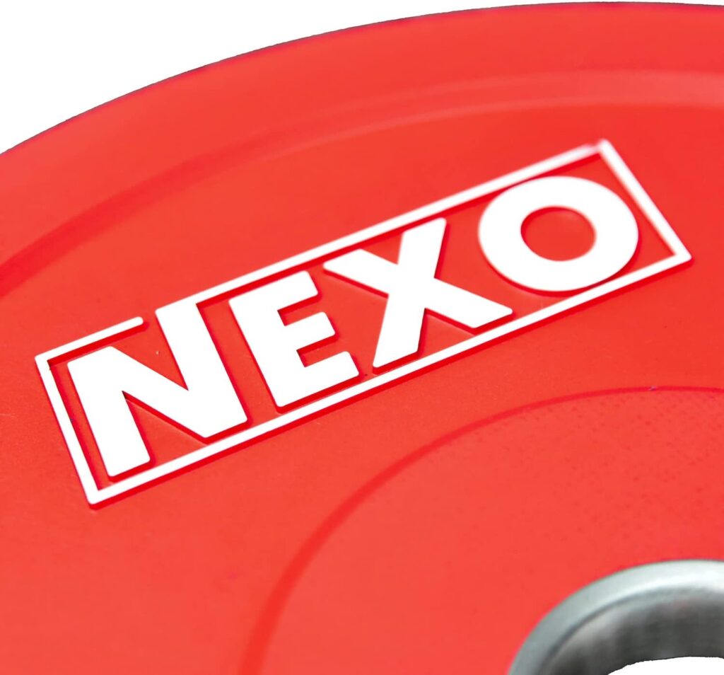 NEXO 5LB Red Rubber Bumper Plate Pair - Premium Matte Finish 2x 5LB Cross Training Weight Plates