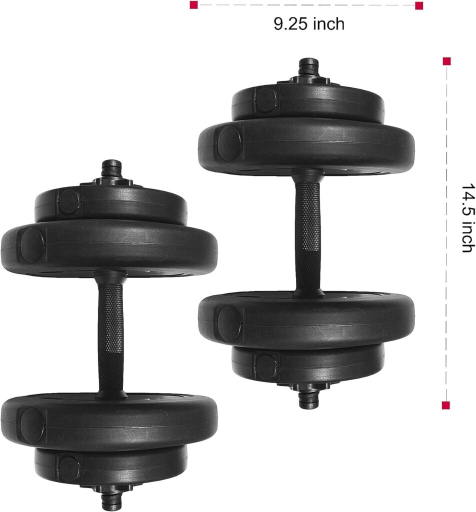 Powergainz Contoured Handle Cast Iron Adjustable Dumbbell Weight Set, 40-Pound Pair, 105-Pound Pair, 200-Pound Pair