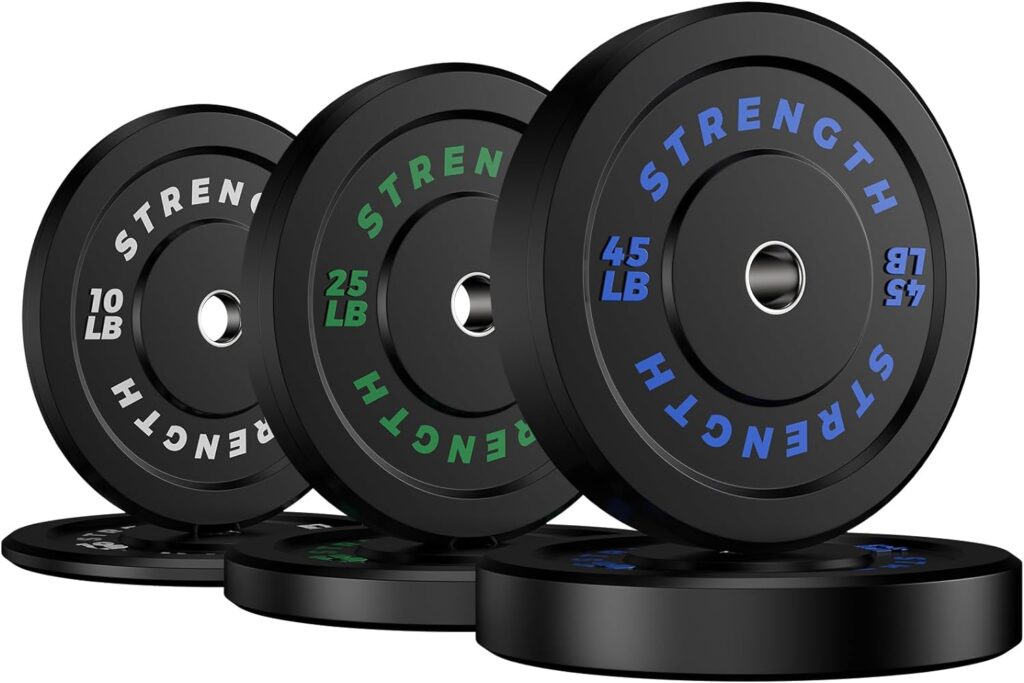 Rendpas Olympic Bumper Plates Set - Virgin Rubber Weights for Strength Training