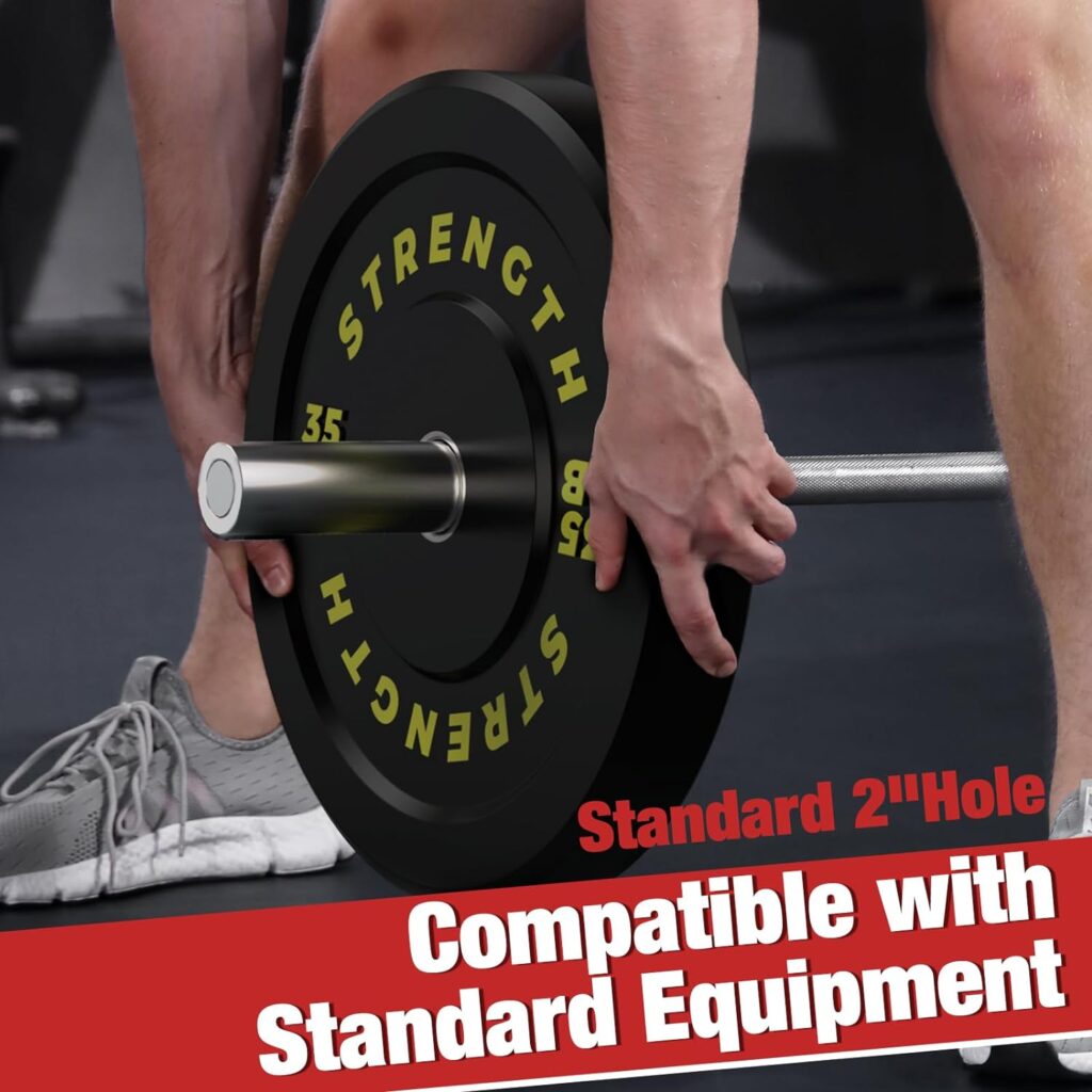 Rendpas Olympic Bumper Plates Set - Virgin Rubber Weights for Strength Training