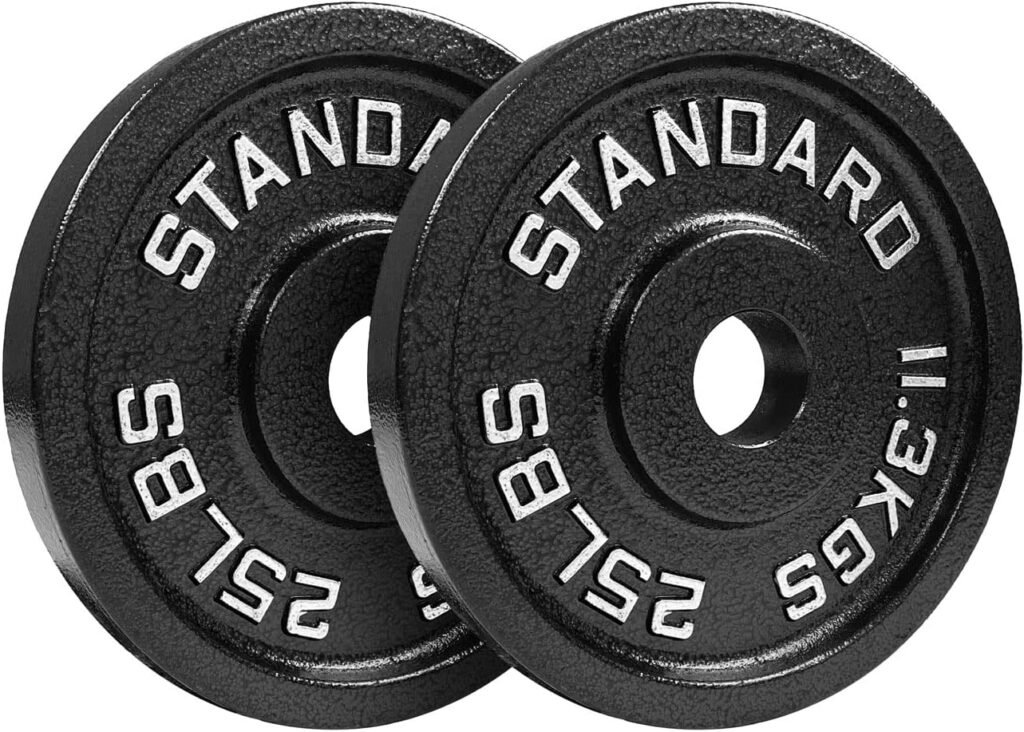 Steel Olympic Plates 25lb Pair - Olympic Standard Premium Coated 2x 25 Pound Weights