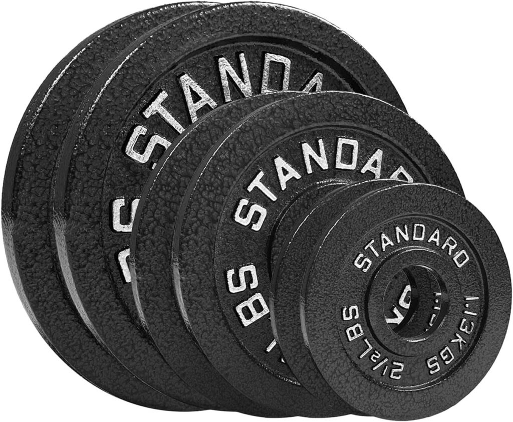 Steel Olympic Plates 35lb Set - Olympic Standard Premium Coated Pairs of 10lb, 5lb, and 2.5lb for Weight Lifting Powerlifting