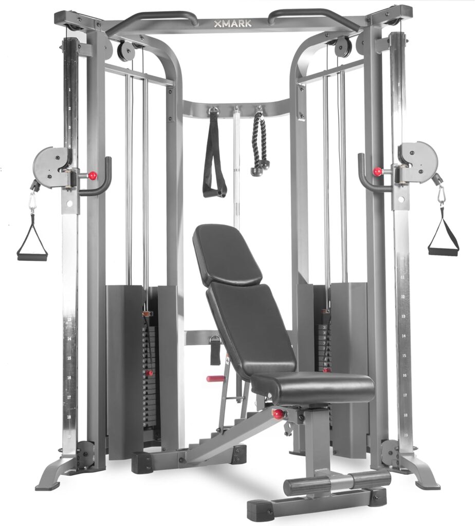 XMark Functional Trainer Cable Machine, Multi-Functional Cable Machine, Upgrade Accessories or Weight Bench Available
