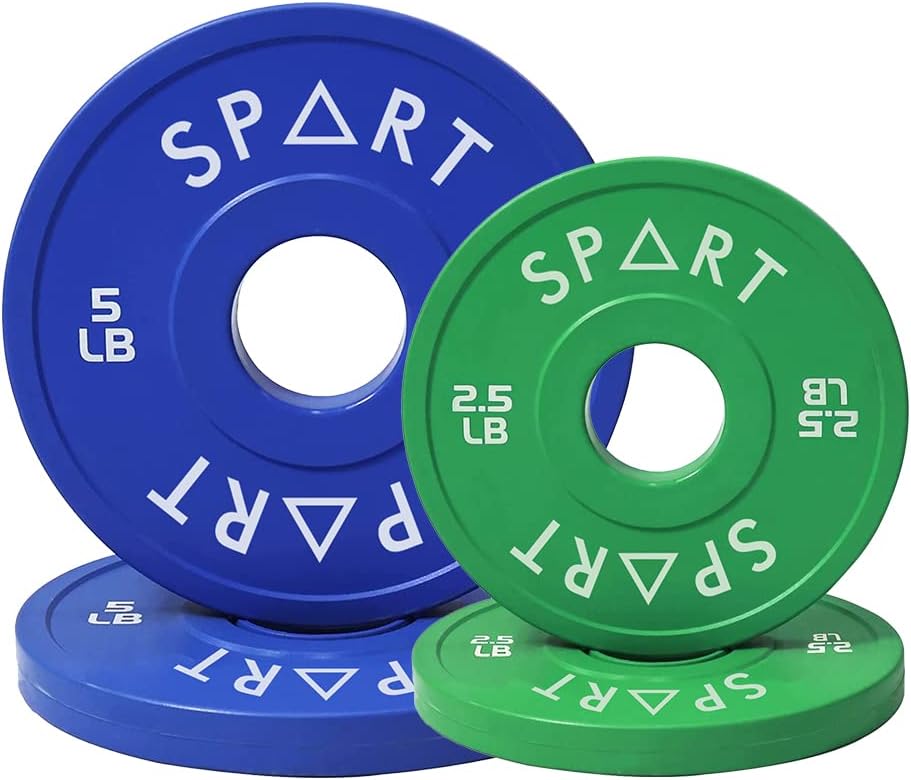 SPART Change Weight Plates Fractional Plate Olympic Bumper Plates for Cross Training Bumper Weight Plates Steel Insert Strength Training Weight Plates, 1.25LB/2.5LB/5LB/15LB SET/17.5LB SET