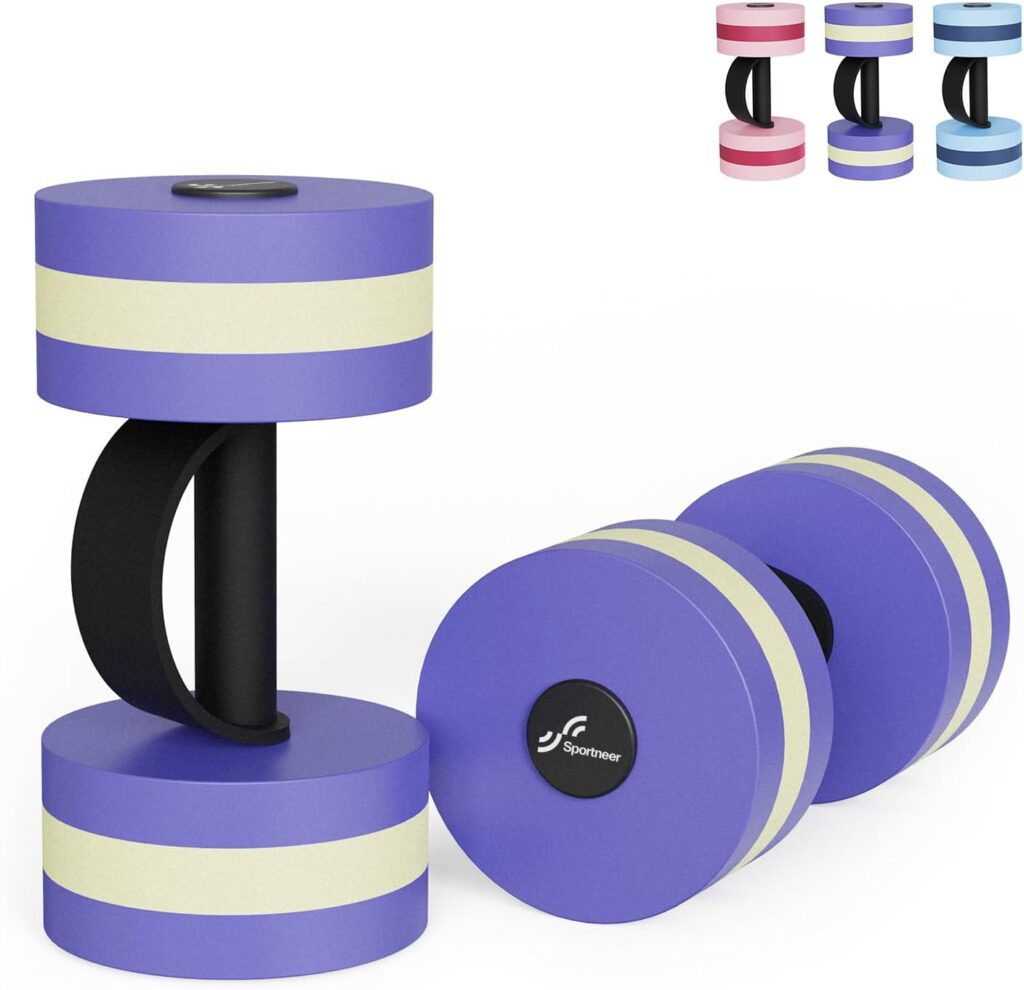 Water Weights Aquatic Exercise Dumbbells: Sportneer Water Dumbbell Aerobics Workouts 1 Pair EVA Foam Pool Weights Dumbbells Set Aqua Fitness Barbells Equipment for Water Aerobics Weight Loss