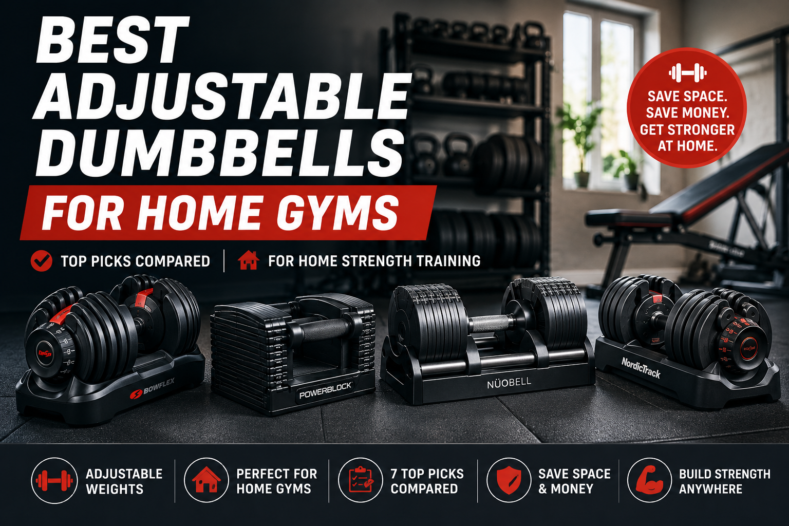 Best Adjustable Dumbbells for Home Gyms: 7 Top Picks Compared